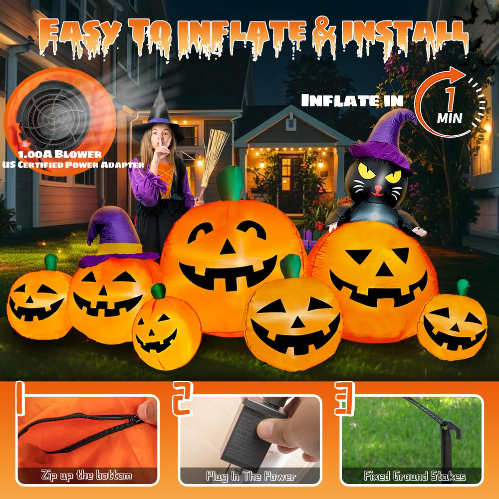 FOCIE LED light detail illuminating pumpkins for bright night visibility