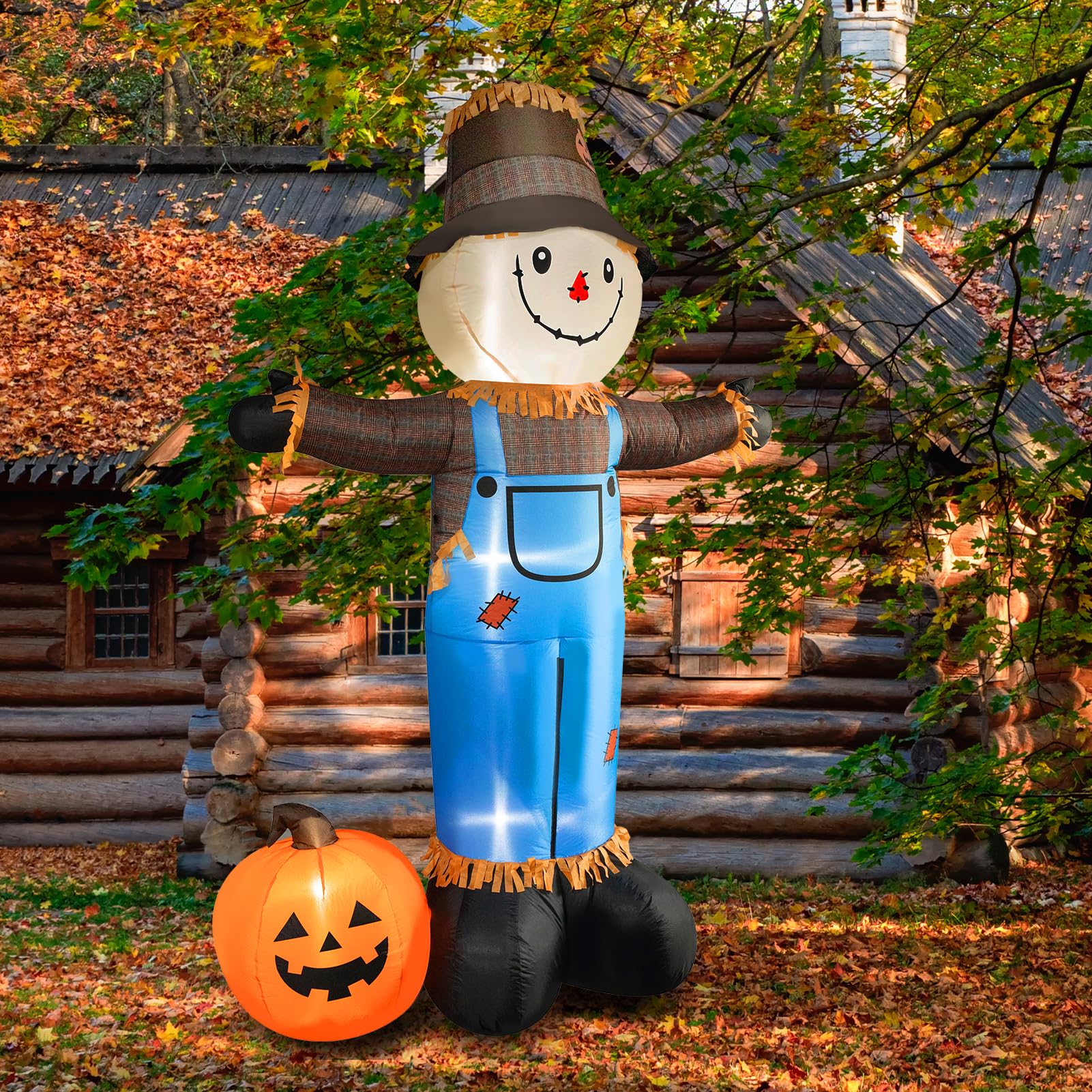 FOCIE scarecrow packed folded for compact storage and easy offseason stowing