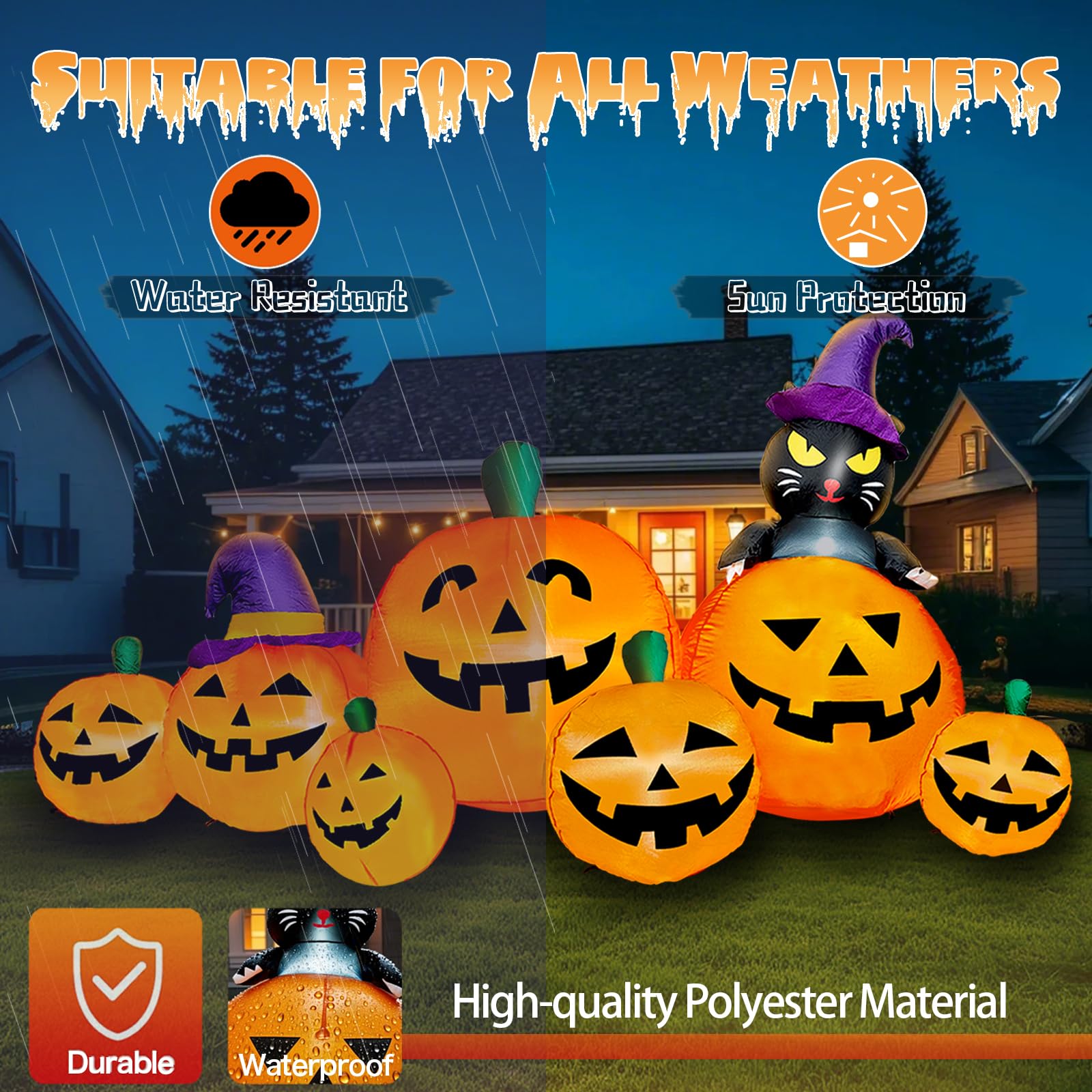 FOCIE seven pumpkin faces grouped showing varied expressions for photo-op