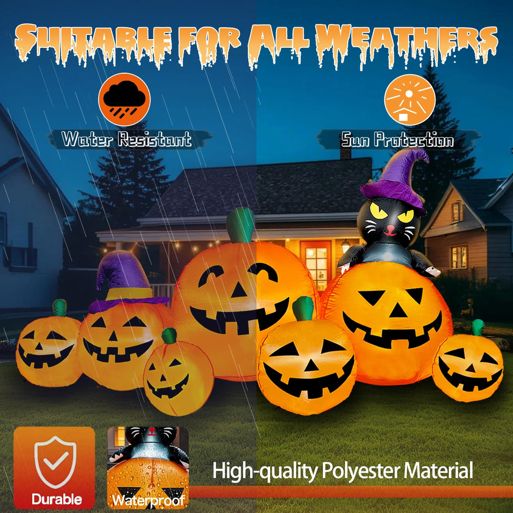 FOCIE seven pumpkin faces grouped showing varied expressions for photo-op