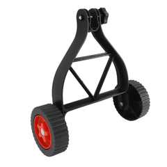 Fockety wheel assembly front view showing universal clamp and sturdiness benefit