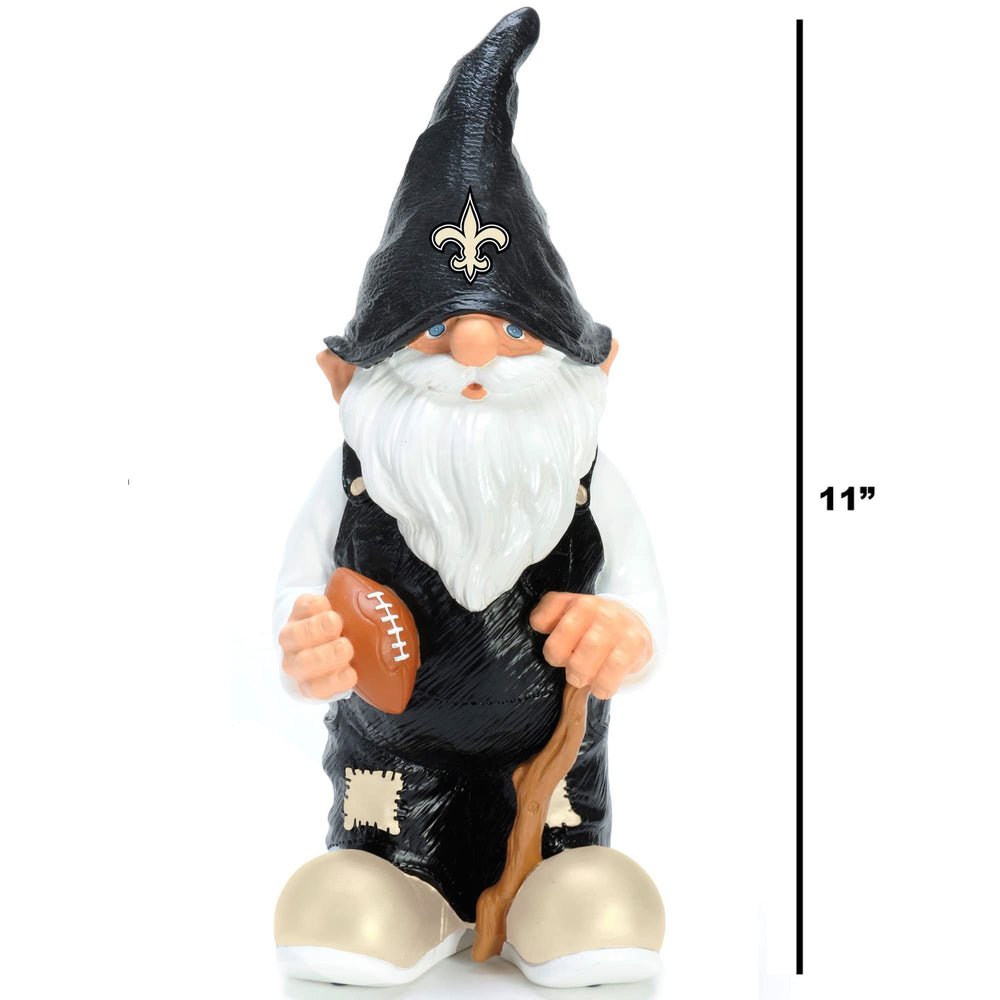 FOCO gnome placed in garden adding team spirit to outdoor decor