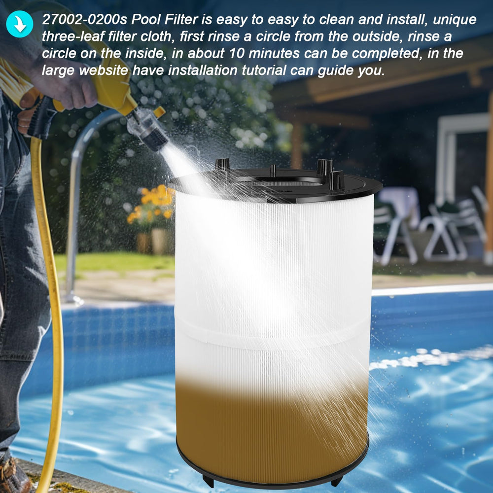 FODACEL beside a backyard pool showing professional filtration performance and clearer water