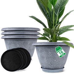 Fodetyff front view of 16 inch planter showing modern look and space-saving benefit