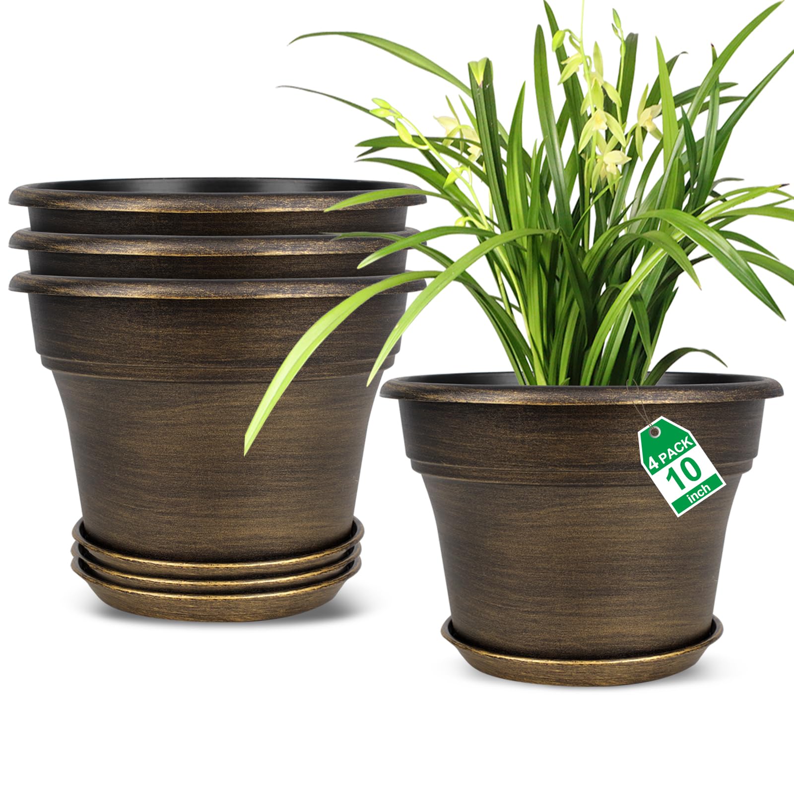 Fodetyff front view dark gold planter showing classic look and elegant finish