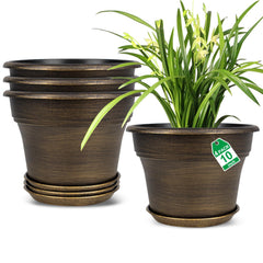 Fodetyff front view dark gold planter showing classic look and elegant finish