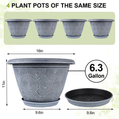 Fodetyff size comparison showing 16 inch pot scale for proper plant fit