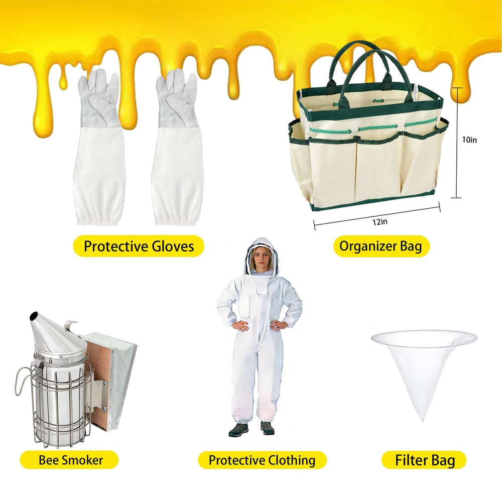 FodManTakin full-body beekeeping suit displayed for comfort and sting protection
