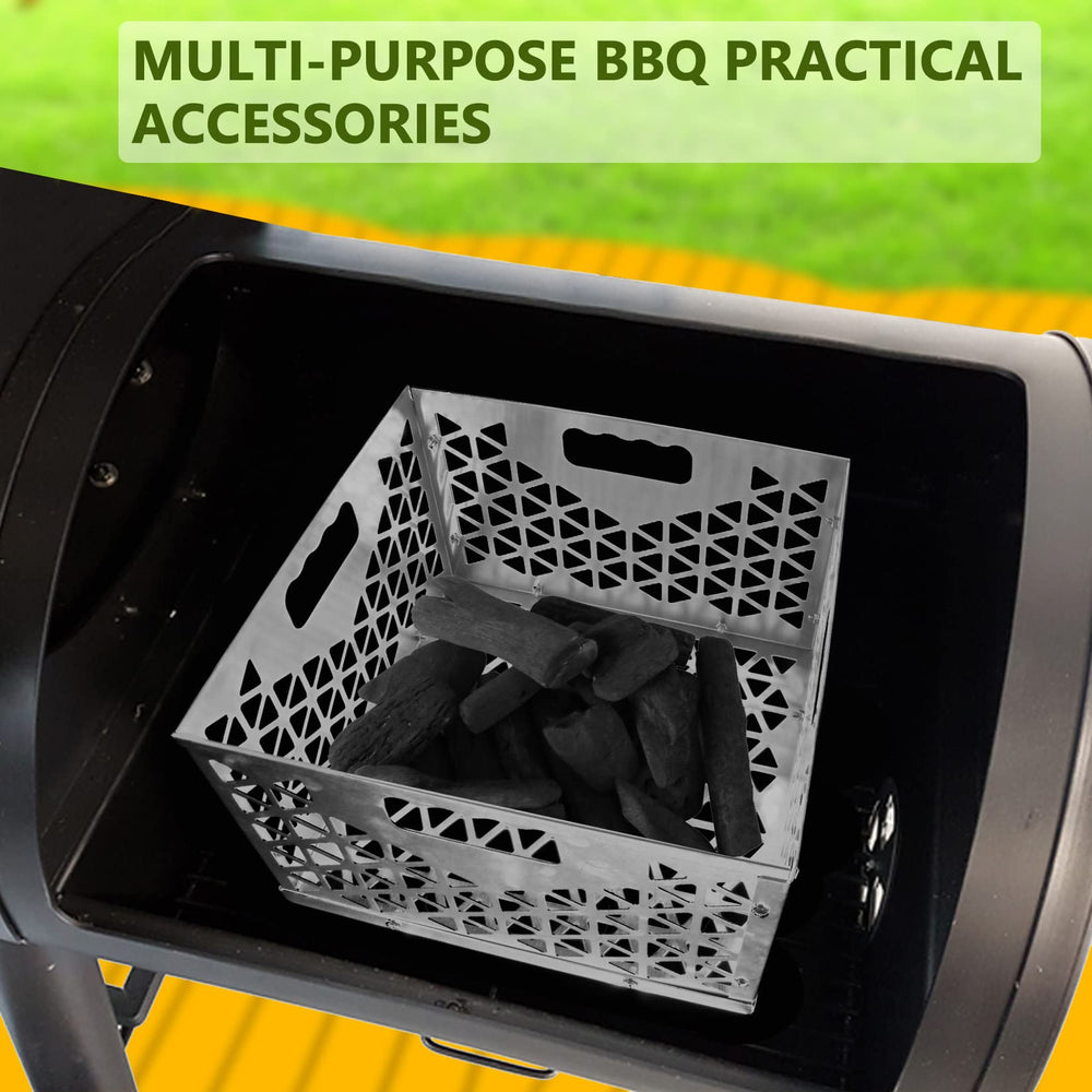 foedo burning charcoal evenly in basket for consistent temperature
