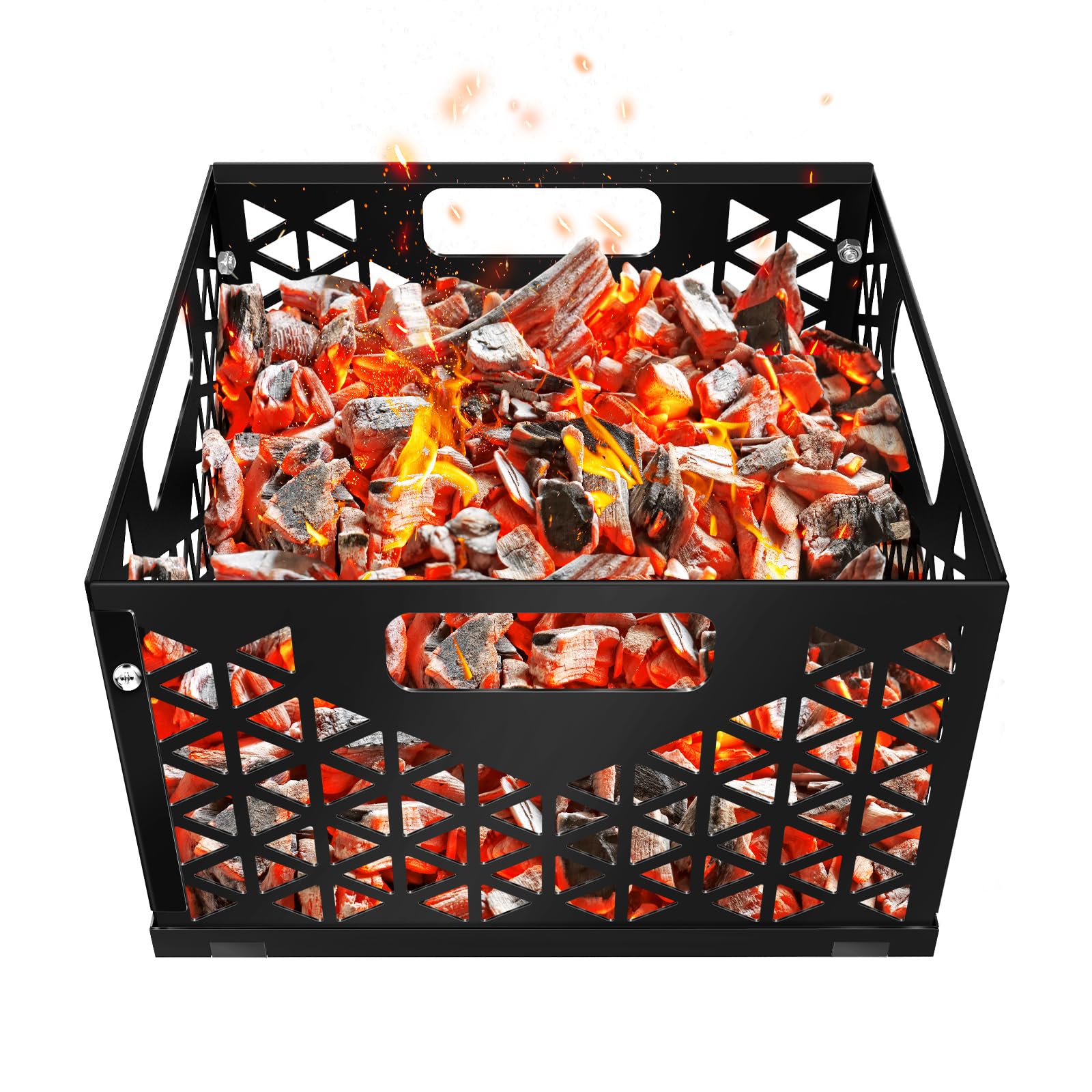 foedo front view basket showing full black stainless shape and neat fit
