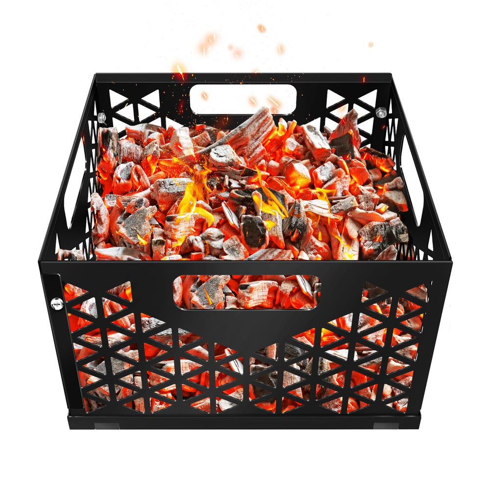 foedo front view basket showing full black stainless shape and neat fit