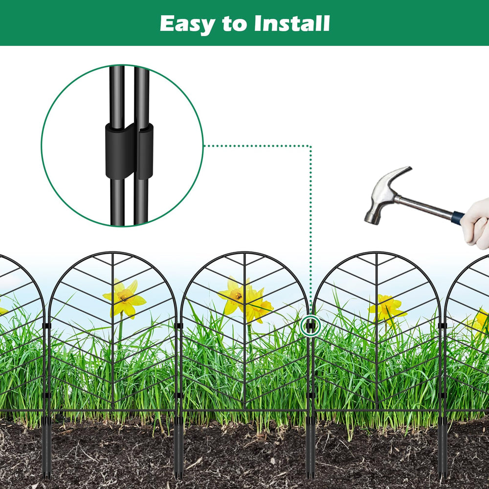 Fogein fences installed as straight garden edge protecting plants effectively