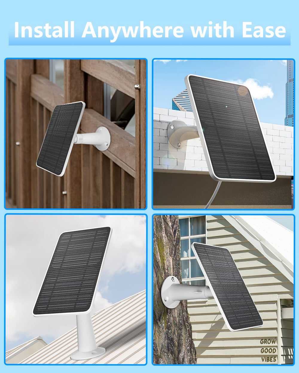 fohoa multiple panels powering several Eufy cameras for continuous outdoor monitoring