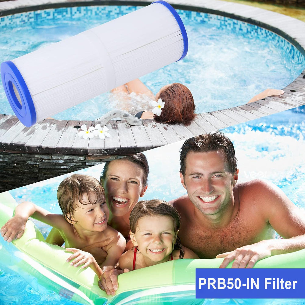 Foifatt FC-2390 beside a hot tub demonstrating improved water clarity in use