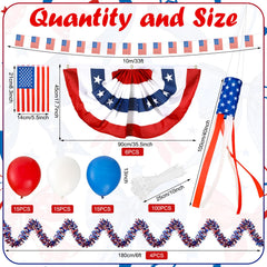 Foilswirl long flag banner secured across rail for full-length patriotic display benefit