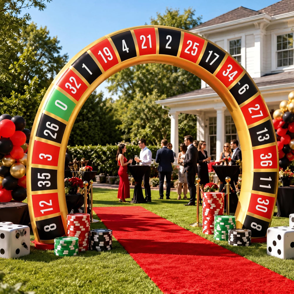 Foilswirl front view arch creating dramatic casino entrance and photo spot