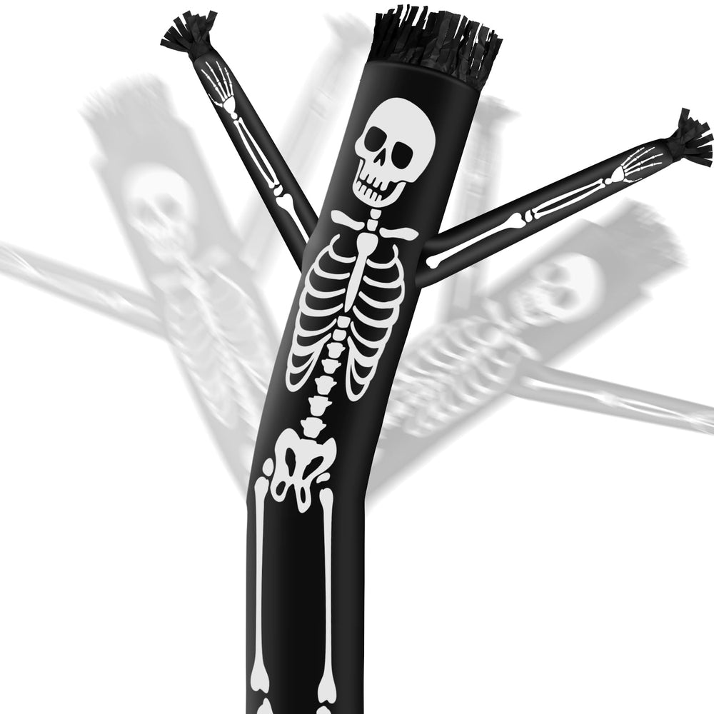Foilswirl front view of 20 ft skeleton tube man attracting attention