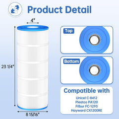 FOIRCEADAL C1200 pleated side profile showing media density and capacity benefit