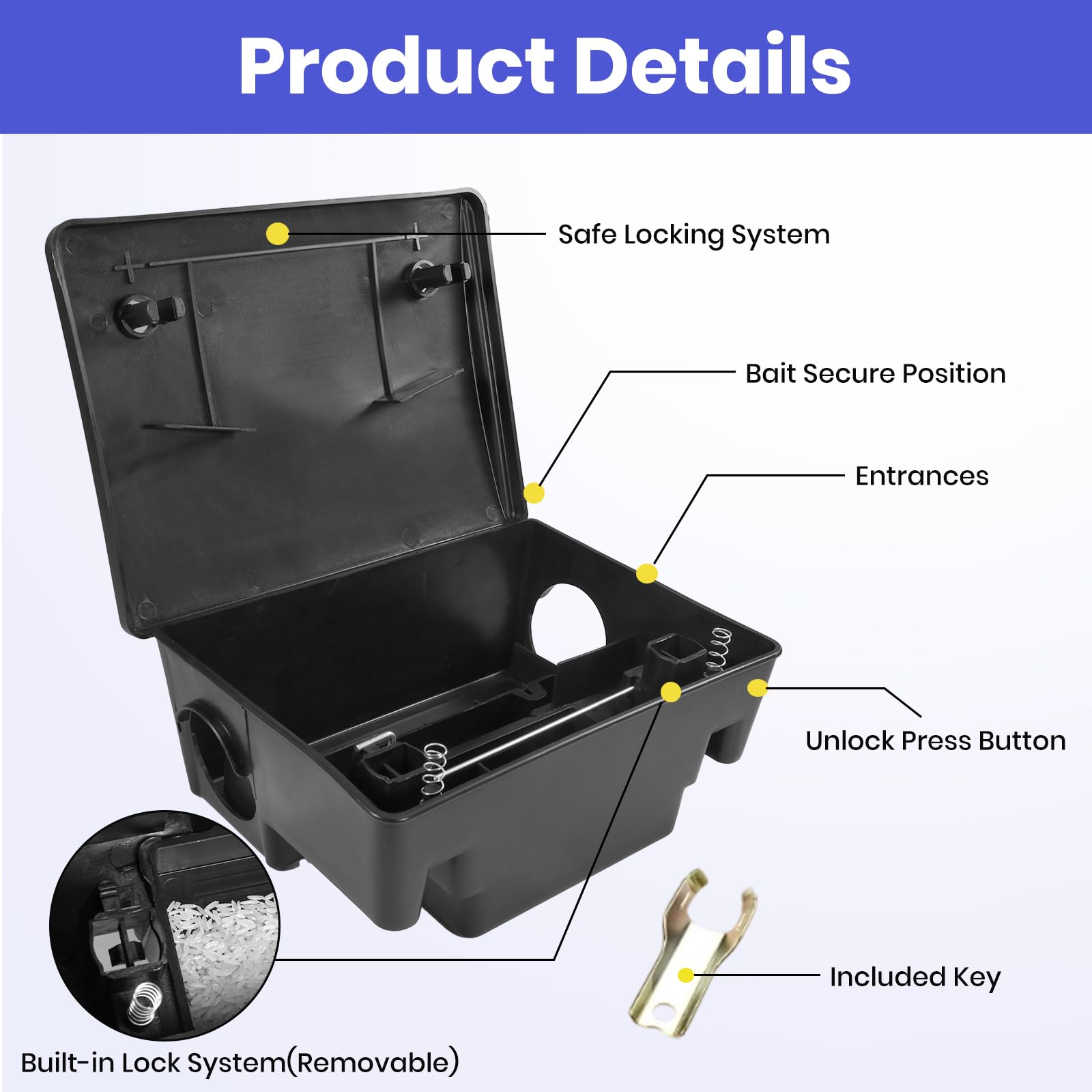 Foivieide lock and key closeup showing key‑required security benefit