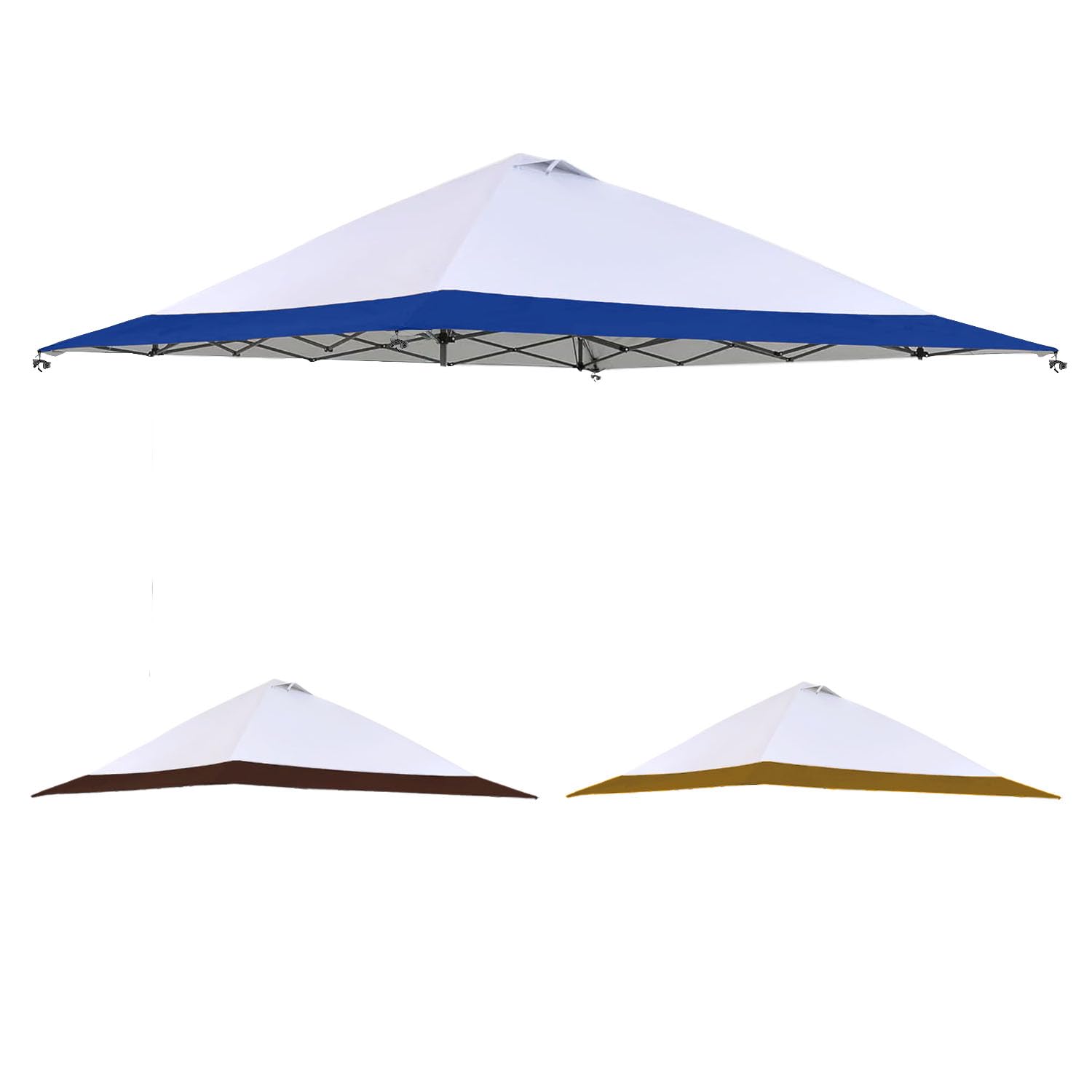 Fokocy front view of 13x13 replacement canopy top showing full coverage and fit benefit