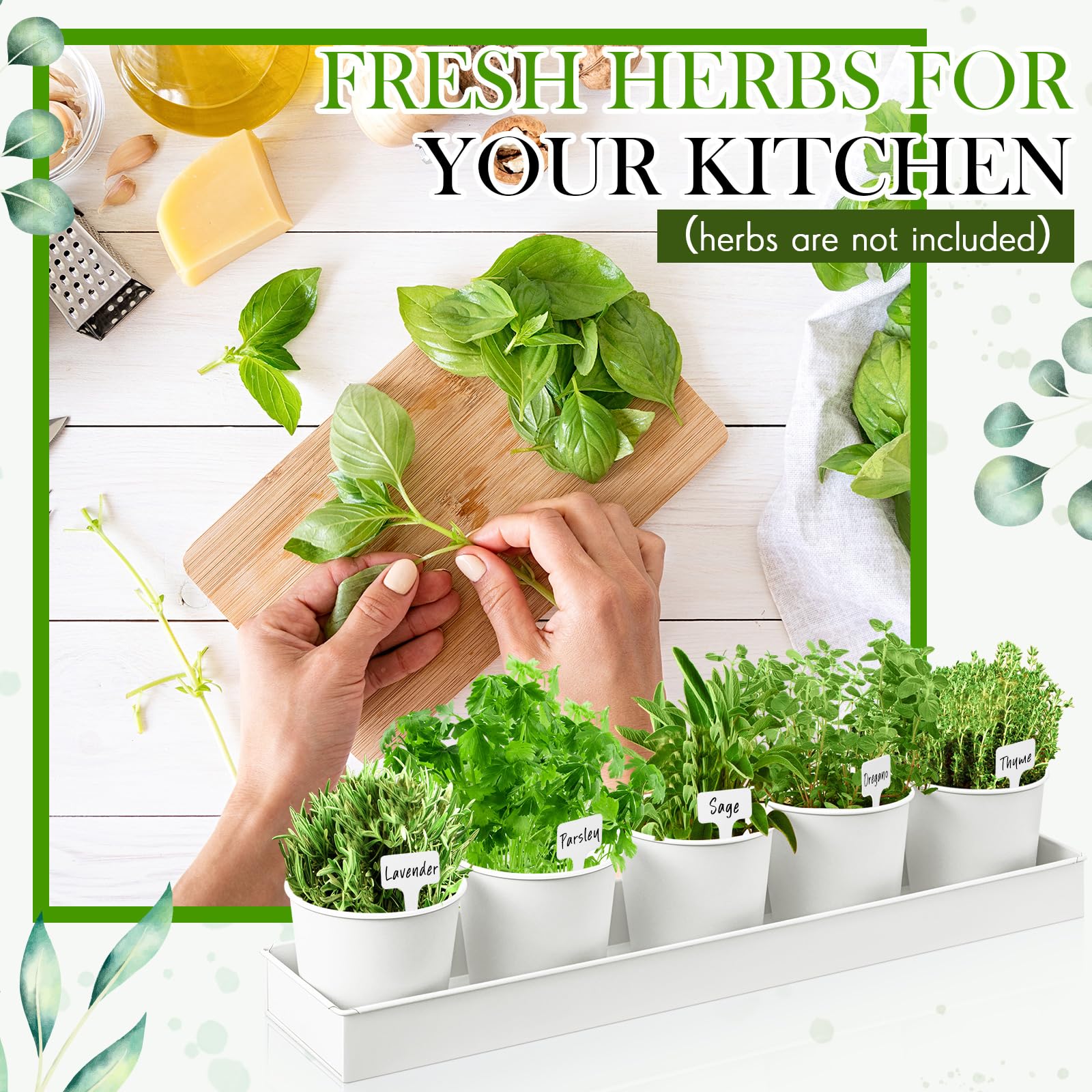 FoldTier styled on a kitchen windowsill demonstrating accessibility and fresh herbs benefit