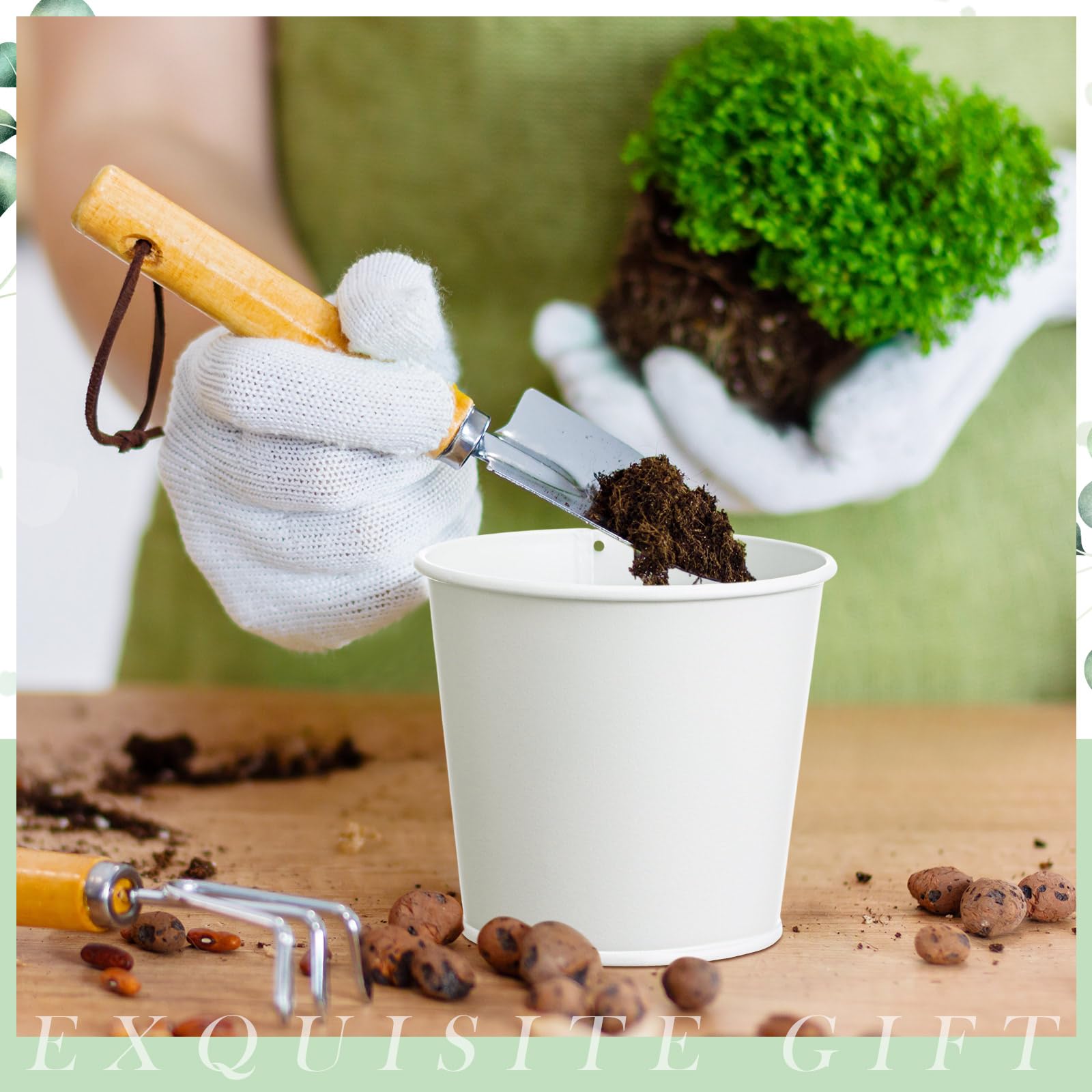 FoldTier hand holding pot for scale demonstrating compact size and portability benefit