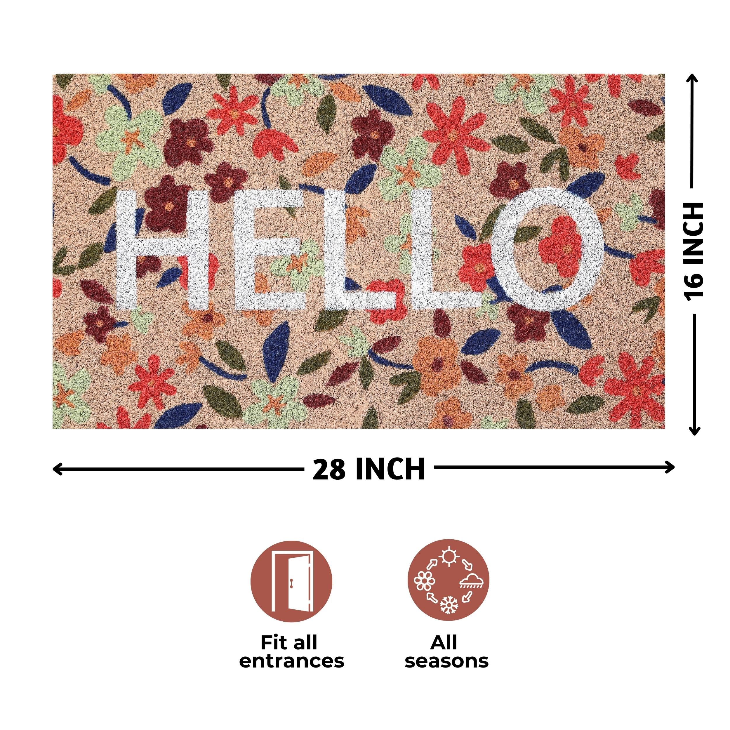Folkulture mat staged on porch creating warm fall entryway vibe