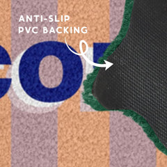 Folkulture latex backing detail demonstrating stable anti-slip grip