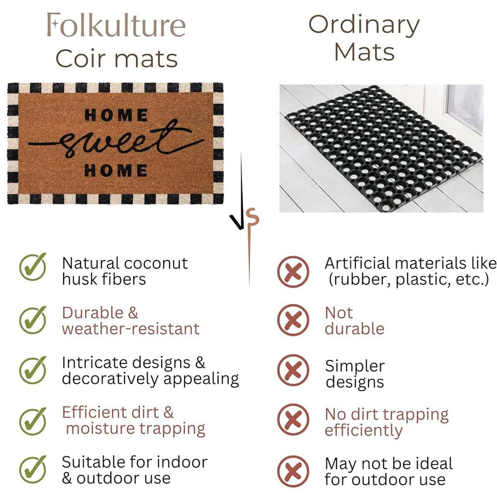 Folkulture packaging and label showing natural coir material and care info