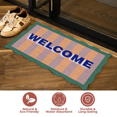 Folkulture mat placed at threshold showing correct 16x28 scale