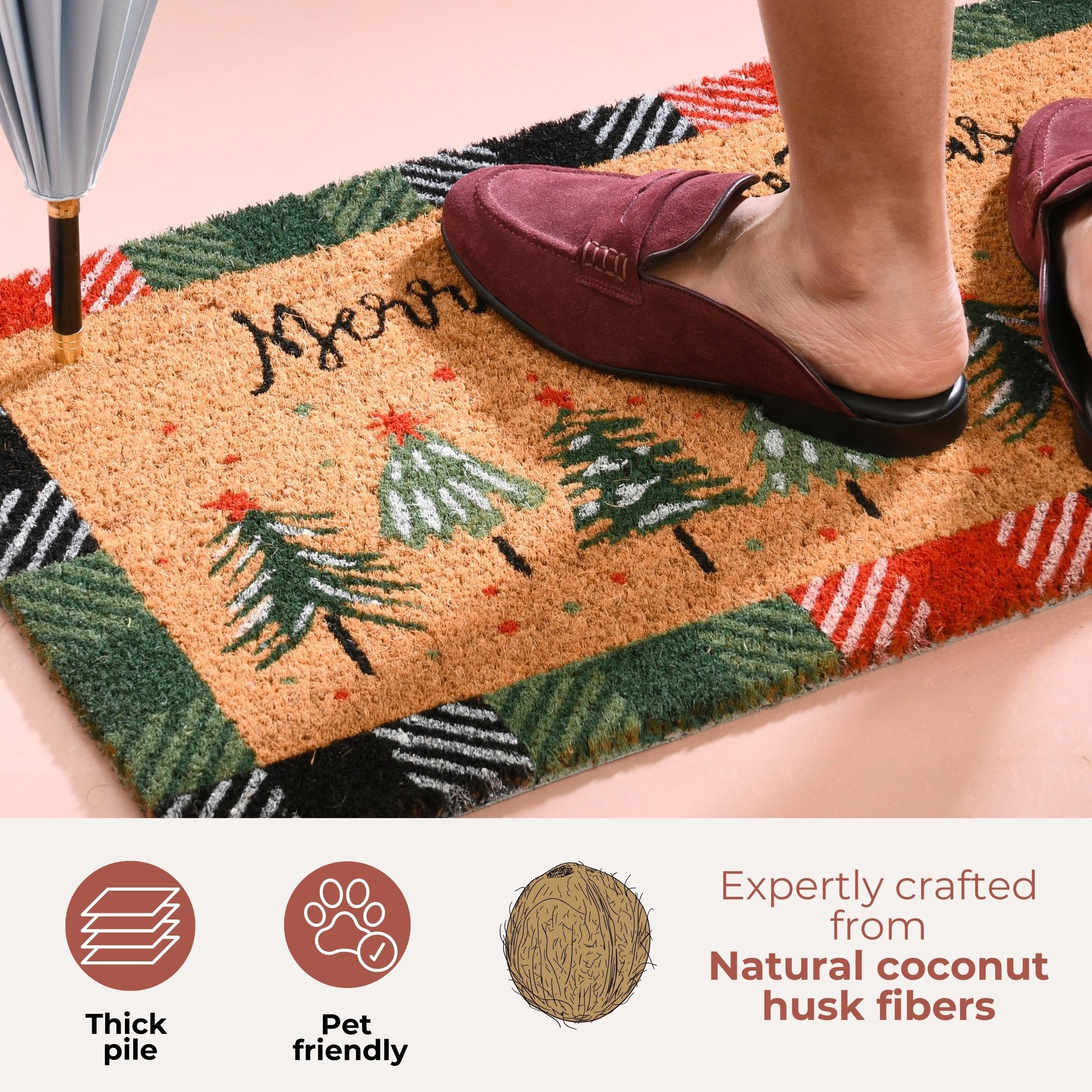 Folkulture doormat resisting snow and mud to protect indoor floors