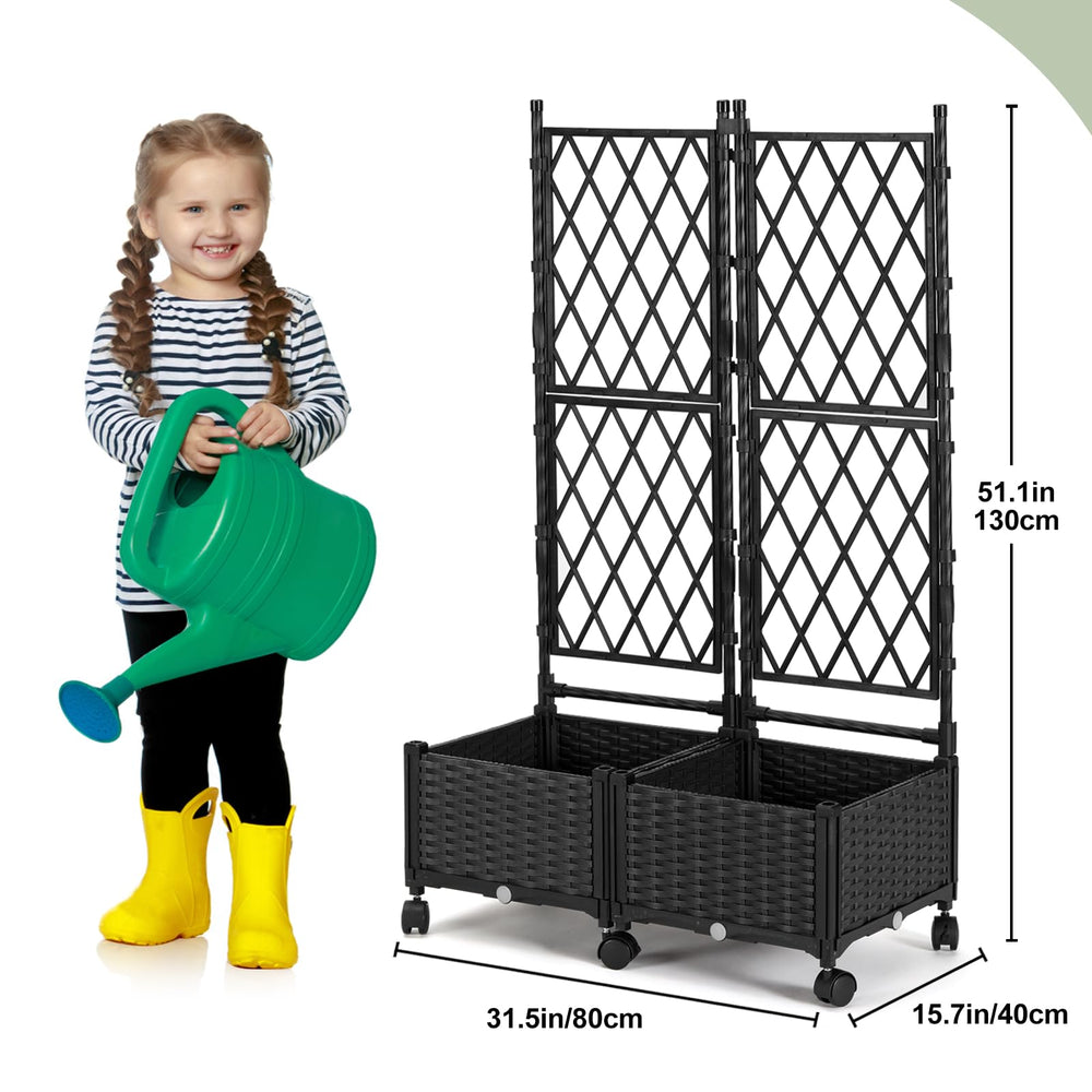 FOLLOOK planter filled with soil and vines in use, simplifies planting and harvest