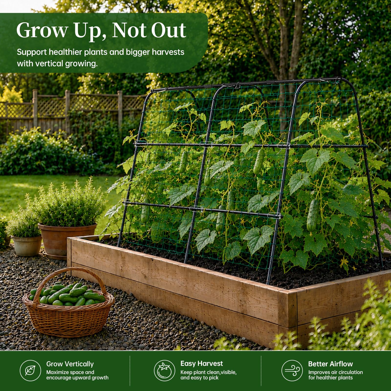 FOLLOOK trellis folded for storage showing compact off-season convenience