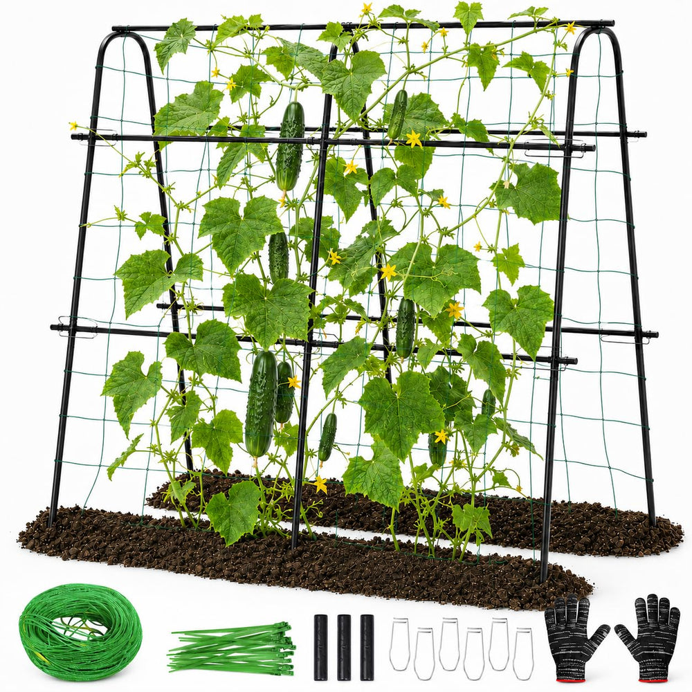 FOLLOOK trellis front view showing full 48x48 frame and netting support benefits