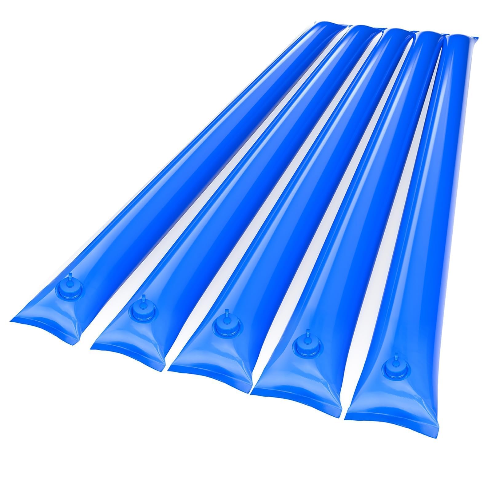 Fologtoo front view of five 10 ft water bags showing packaging and length benefit