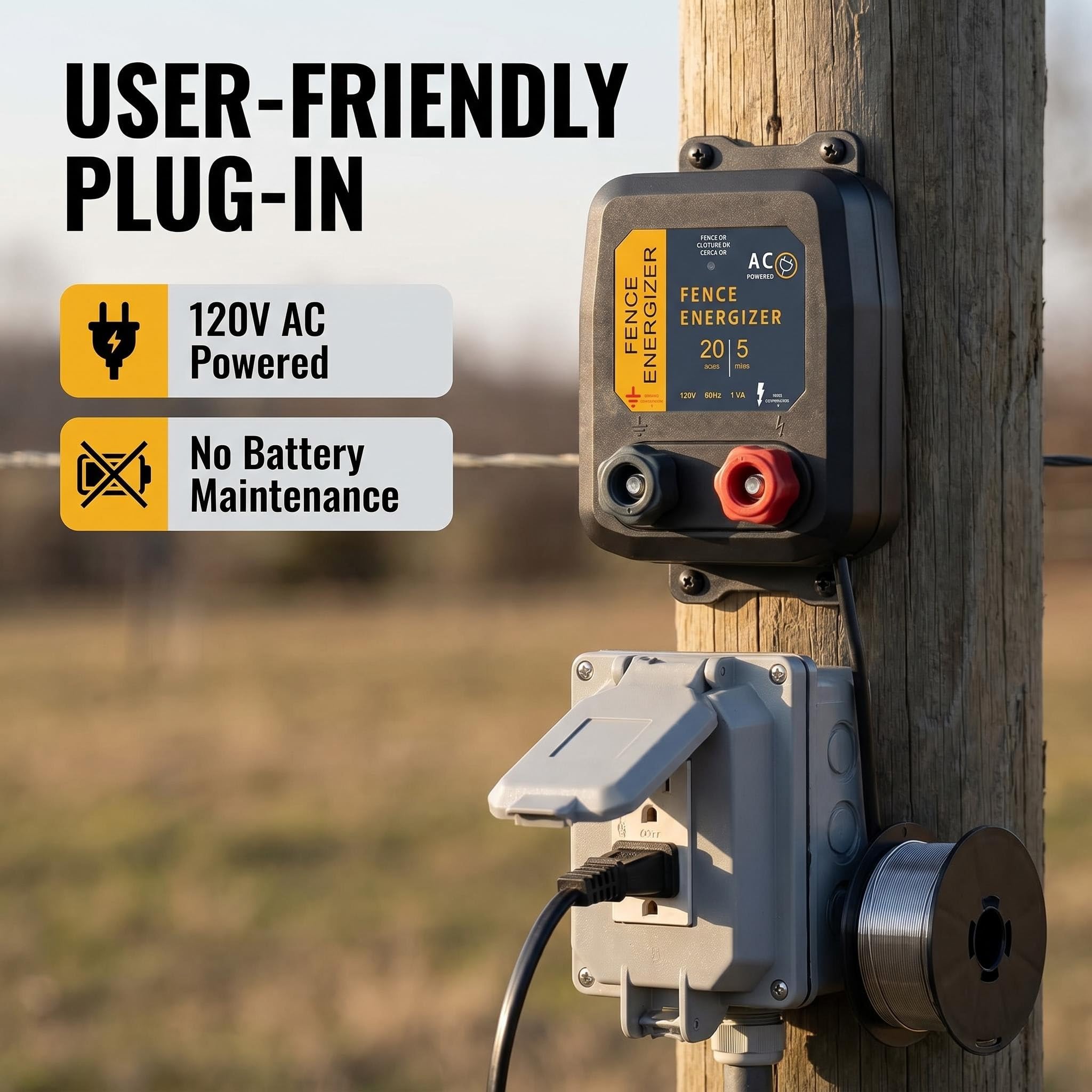 folosem connected to poultry fence, deterring predators while protecting chickens benefit