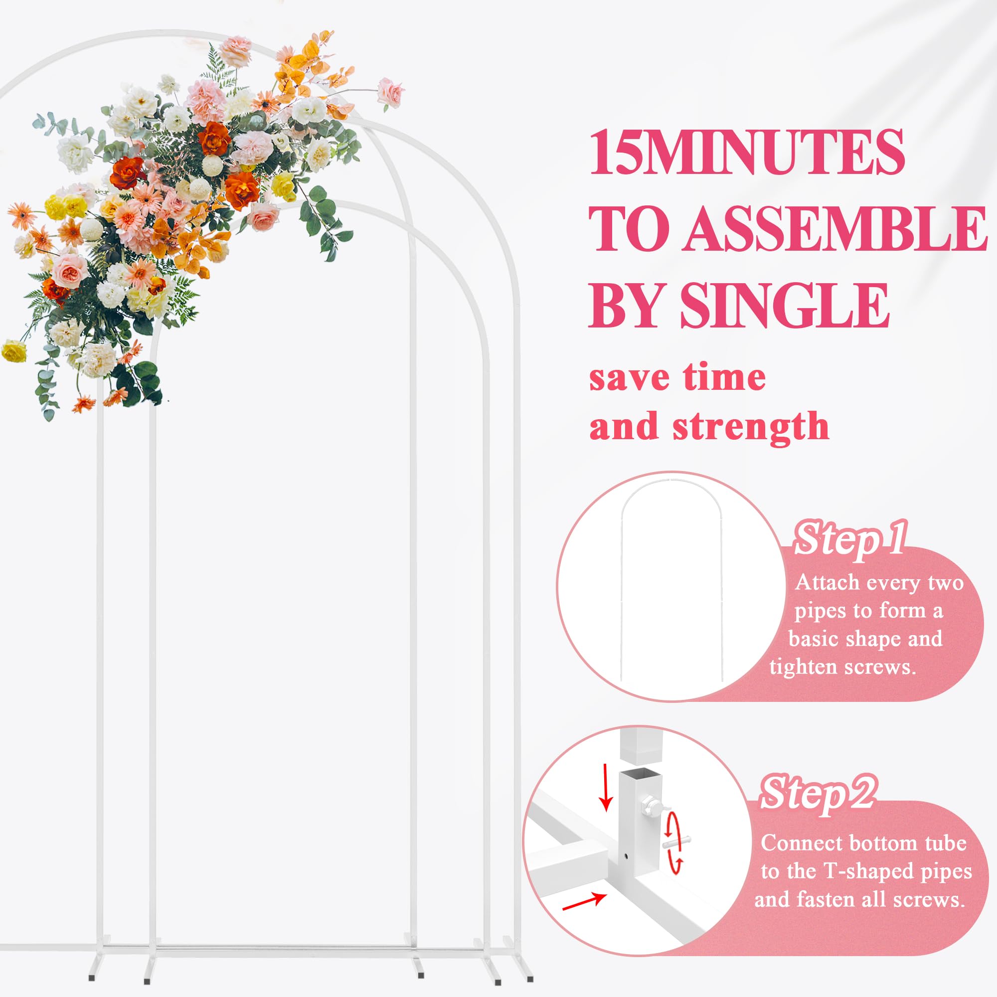 Fomcet arch decorated with flowers showing styling versatility for beautiful photos