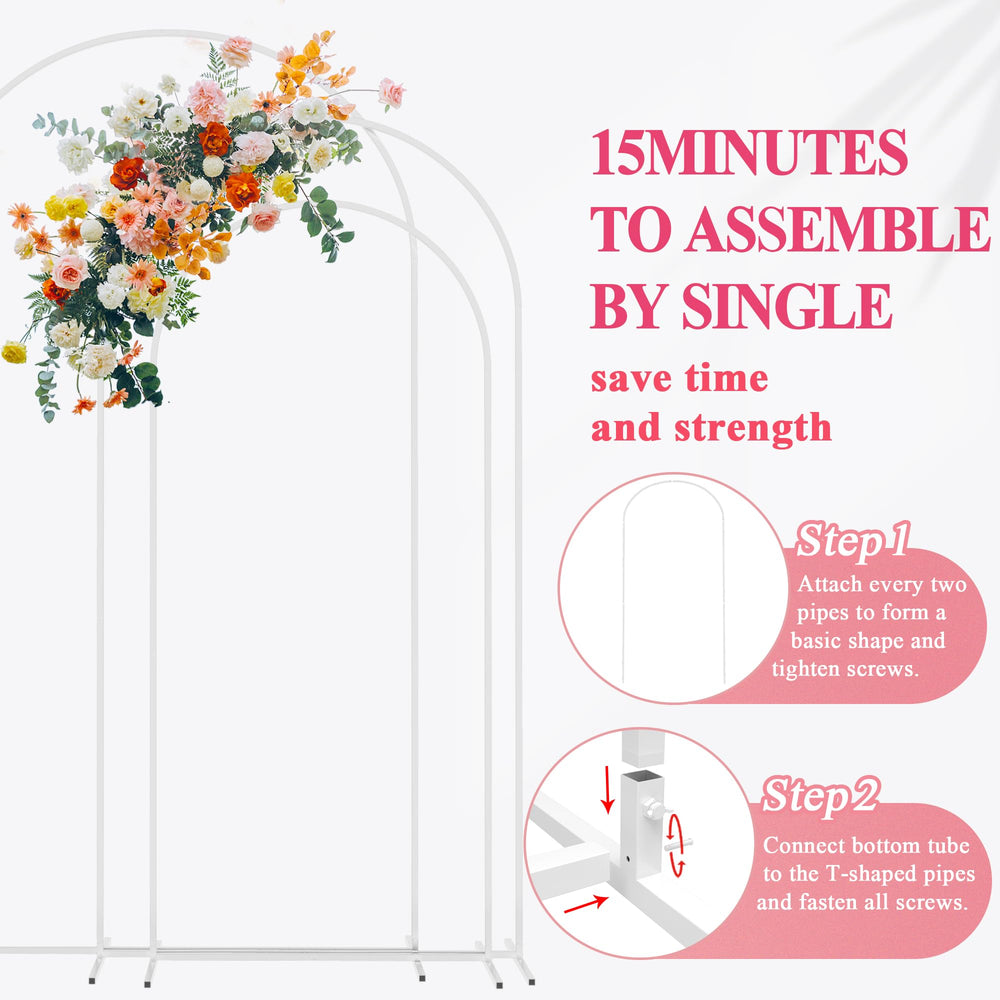 Fomcet arch decorated with flowers showing styling versatility for beautiful photos