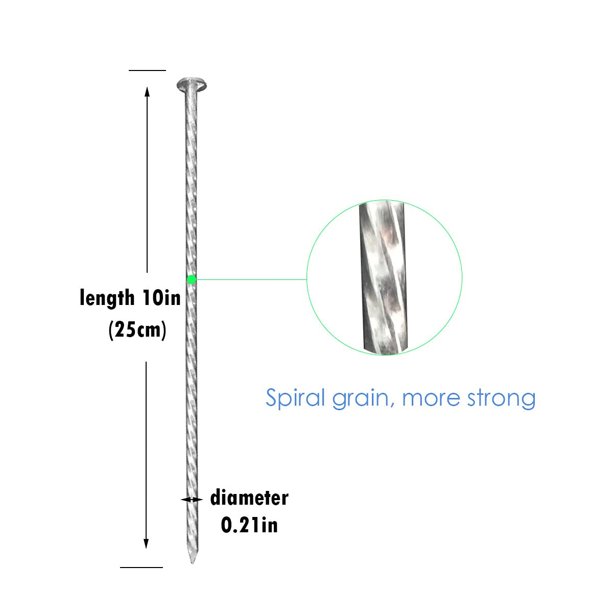 FOMMEN close-up of spiral shaft showing secure bite into soil for stable anchoring