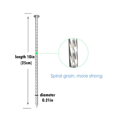FOMMEN close-up of spiral shaft showing secure bite into soil for stable anchoring