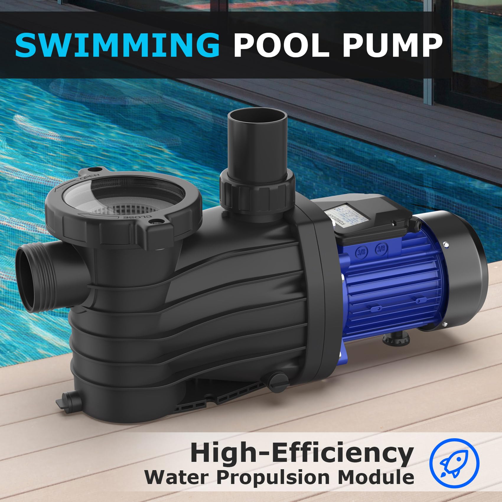FONDGARI installed on an inground pool demonstrating compact footprint