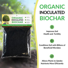 FOOP pouring biochar into potting mix showing easy blending and immediate microbial benefit