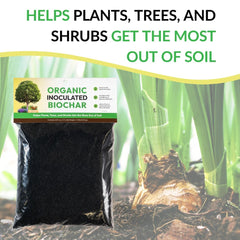 FOOP mixed with soil in a container illustrating improved water retention for potted plants