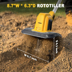 FORDWALT side profile showing the 8.7-inch cultivation width for narrow beds