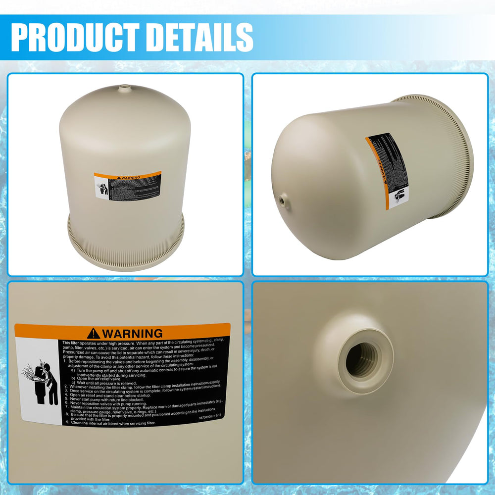 FOREBEN almond lid in pool equipment area showing reliable replacement