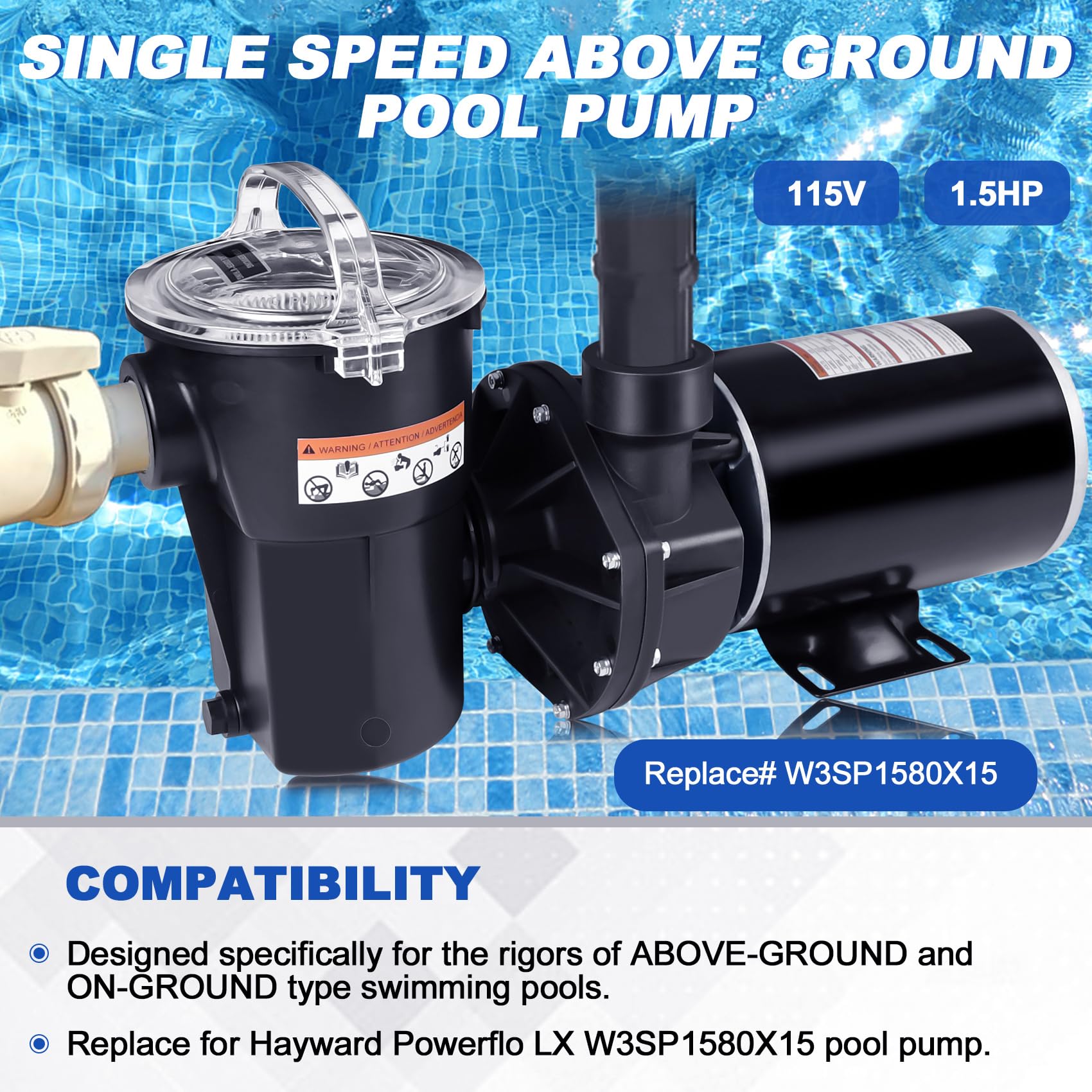 FOREBEN motor label showing 115V 11.2A 3450RPM 48Y frame for compatibility