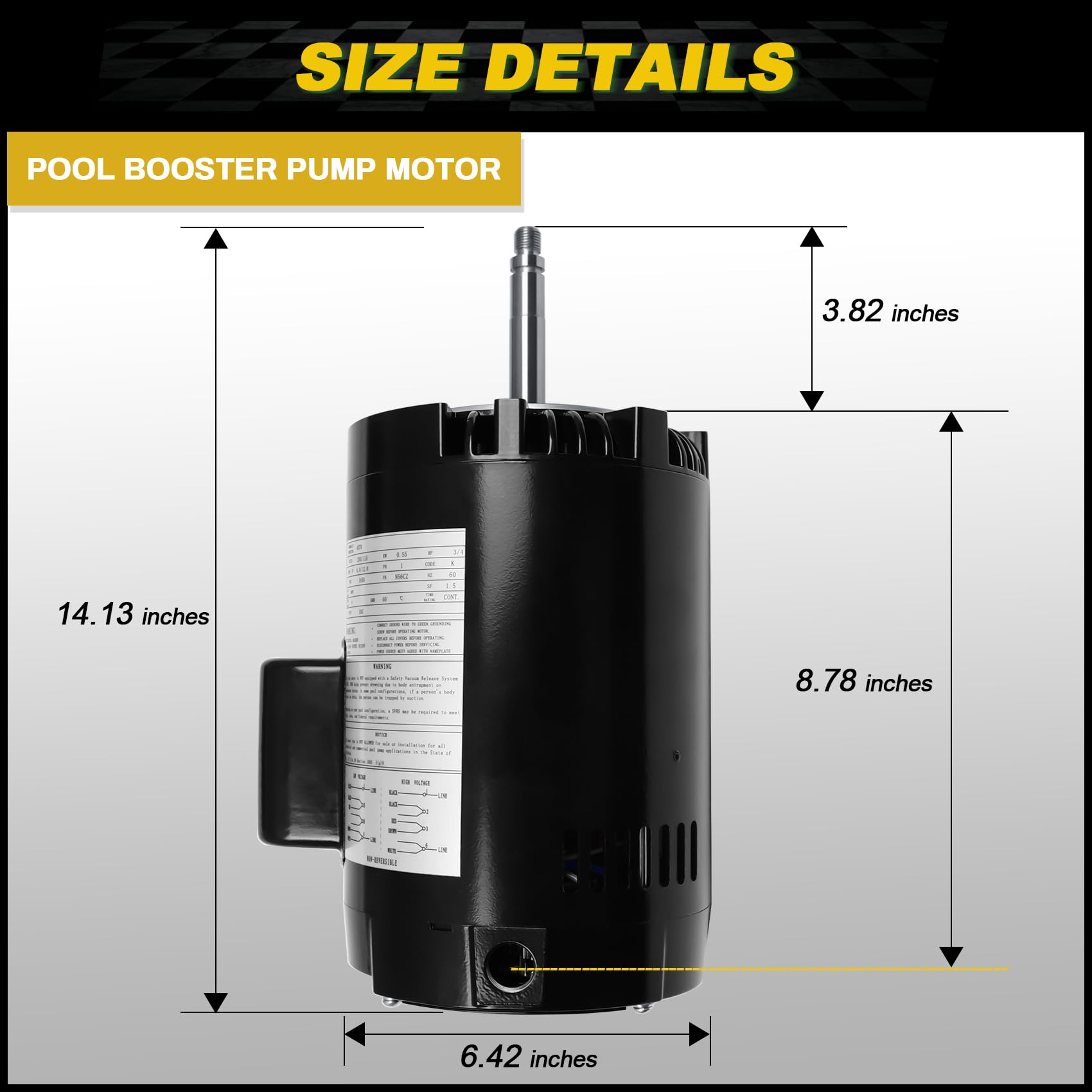 FOREBEN motor beside ruler showing compact size for straightforward swap