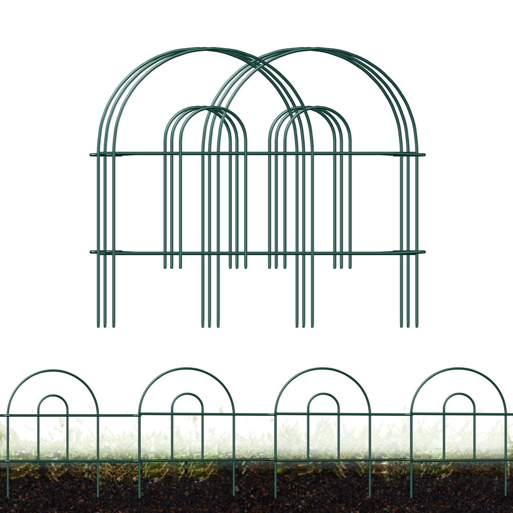 FOREHOGAR front view of full 18x50ft fence showing decorative border and easy setup