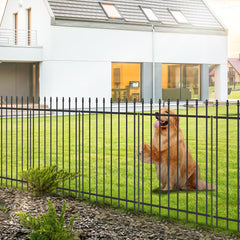 FOREHOGAR front view of assembled fence kit showing neat border and instant curb appeal