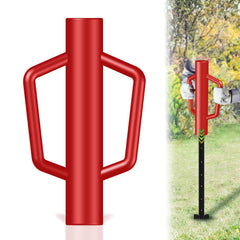 FOREHOGAR front view of red T-post driver showing overall shape and balanced weight benefit